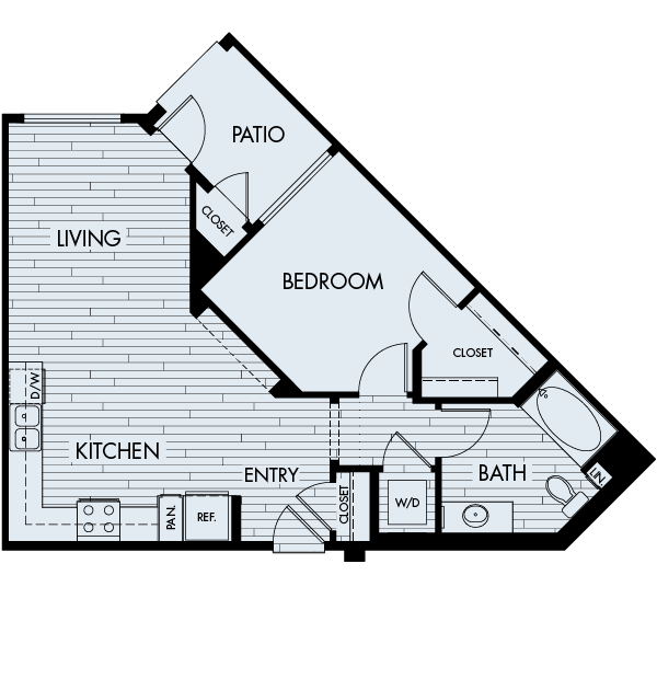 1 Bed • 1 Bath B-170 floor plan